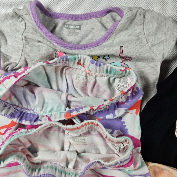 Girls Kids 5 Piece Outfit Rainbow Ice Cream Zoo Dinosaur Stripes Size 18M - Picture 3 of 4